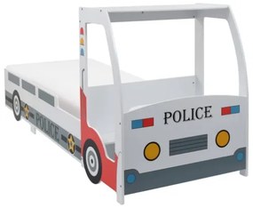 Letto Bimbo Auto Polizia con Materasso 90x200 cm 7 Zone H2 H3