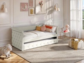 Letto divano a scomparsa trapuntato 2 x 90 x 190 cm in Tessuto Beige - LOUISE