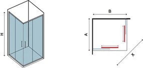 Box doccia angolo 80x70 altezza 180cm vetro serigrafato K410 - KAMALU
