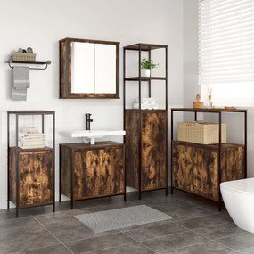 Set di mobili da bagno in rovere affumicato  - 5 pezzi