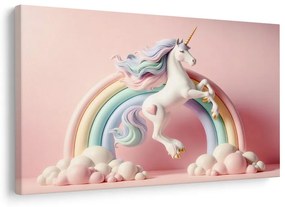 Quadro su tela – Unicorno magico con arcobaleno