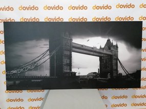 Stampa su tela – Tramonto su Tower Bridge in bianco e nero