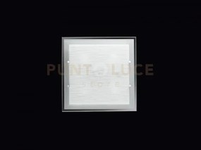 Plafoniera vetro bianco striato 4 luci attacco e27 in metallo e all...