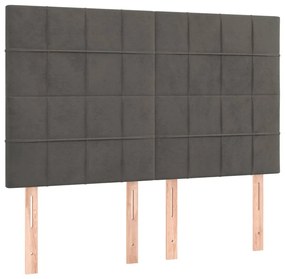 Giroletto a molle con materasso grigio scuro 140x190 cm velluto