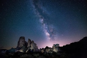 Carta da parati – Cielo stellato sopra le rocce