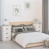 Comodini Bianchi 2 pz 40x40x75 cm in Legno Massello di Pino cod mxl 29896