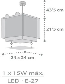 Dalber 64582 - Lampadario per bambini LITTLE FOX 1xE27/60W/230V