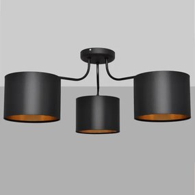 Lampadario a plafone ALBA 3xE27/15W/230V nero/dorato