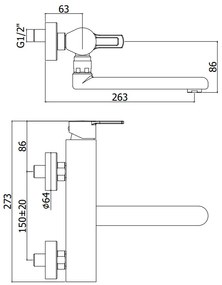 Paffoni West Ws161 Miscelatore lavello cucina Monocomando A Parete Cromo