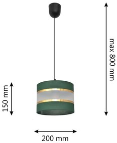 Lampadario a sospensione con filo HELEN 1xE27/15W/230V diametro 20 cm verde/oro