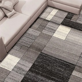 Tappeto Gabbe Square geometrico grigio, L 200 x L 140 cm