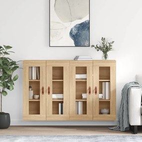 Armadietti A Parete 2 Pz Rovere Sonoma İn Legno Multistrato /