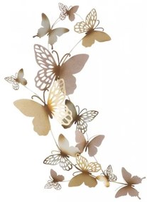 Pannello decorativo da muro con design a farfalle 59,5X4X111,5 cm Butterflies oro/rosa