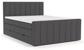 Letto boxspring grigio con contenitore 180x200 cm Ruby - Maison de Rêve