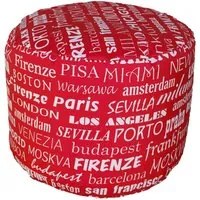 Pouf Puff Puf Tondo 50x40cm Big City Rosso Avalli