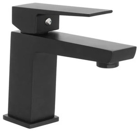 Miscelatore lavabo squadrato nero opaco Kubo con scarico click clack