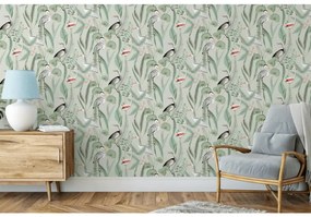 DUTCH WALLCOVERINGS Carta da Parati "Flamingo" Menta