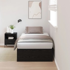 Struttura letto  rovere nero legno ingegnerizzato singolo