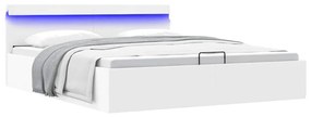 Giroletto Contenitore Idraulico Led Bianco Similpelle 160x200cm /