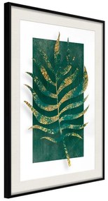 Poster  Gilded Palm Leaf  Cornice Quadri Cornice nera con pass-partout, Larghezza x Altezza Home decor 20x30