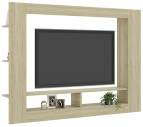 Mobile porta tv rovere sonoma 152x22x113cm in legno multistrato