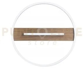 Plafoniera led azimuth nera e legno 26w 3290lm 3000k 4000k 6500k cc...