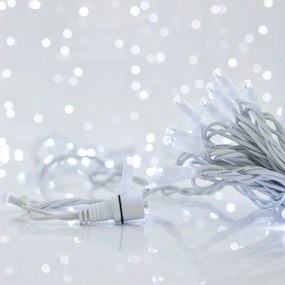 Catenaria Natalizia LED 11.6m, IP65, CAVO BIANCO Colore Bianco Freddo 6000 - 10000 °K