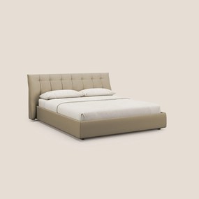 Clizia letto imbottito di design con vano contenitore in ecopelle impermeabile T04 beige