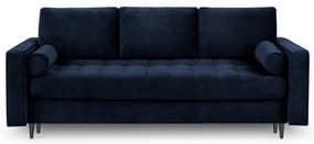 Divano letto in velluto blu Santo - Milo Casa