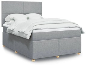 Giroletto A Molle Con Materasso Grigio Chiaro160x200 Cm Tessuto /