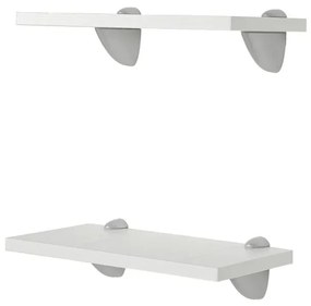 Coppia mensole 45x23 cm salvaspazio in legno bianco linea Pilar