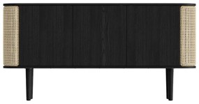 Cassettiera bassa in rovere decorata in nero e naturale 150x75 cm Treasures - UMAGE