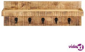 vidaXL Appendiabiti a Muro 60x15x20 cm Legno Massello di Mango Grezzo