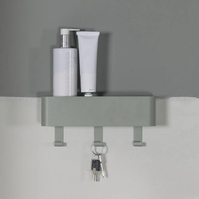 Attaccapanni da parete verde polveroso in metallo con scaffale 27 cm Dax Play – Spinder Design