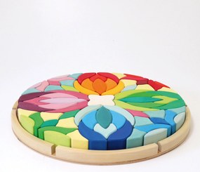 Grimm's - Puzzle in legno - grande mandala colorato - 73 pz