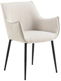 Sedia da pranzo color crema in imbottito Bonita – Actona