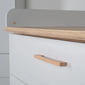 Cassettiera bassa grigio chiaro in rovere con fasciatoio 117x104 cm Caro - Roba