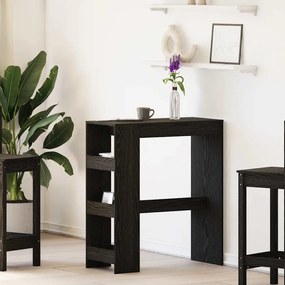 Tavolo Bar Con Rastrelliera Rovere Nero 90x40x103,5 Cm /