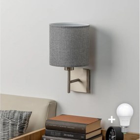 Eglo - Lampada da parete LED TUNJA 1xE27/60W/230V cromo opaco/grigio