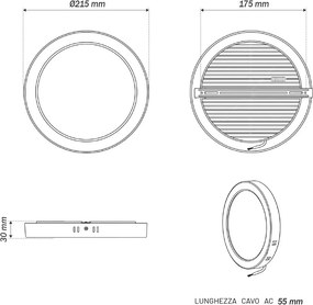 Plafoniera LED Rotonda 18W Ø215mm CCT Bianco Variabile - LEDISENS Colore Bianco Variabile CCT