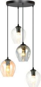 Lampadario a Sospensione ISTAR 4 PREMIUM 4xE27 in Acciaio e Vetro