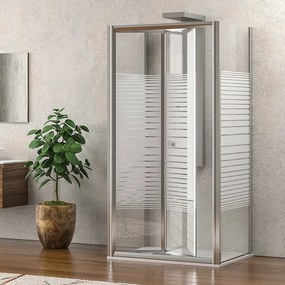Box doccia 3 lati 80x95x80 a libro vetro serigrafato altezza 180h| KM4000S - KAMALU