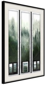 Poster  Eternal Forest – Triptych  Cornice Quadri Cornice nera con pass-partout, Larghezza x Altezza Home decor 20x30