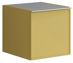 Struttura semi colonna da bagno Pixel 1 anta laccato opaco giallo sole L 40 x H 40 x P 45.5 cm