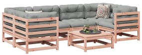 Set divani da giardino 7 pz in legno massello abete douglas