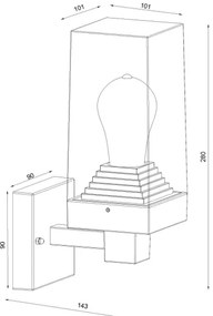 Globo 31370 - Lampada da parete esterna GABBA 1xE27/40W/230V IP44