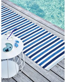 Tappeto da interno/esterno blu/color crema 70x120 cm Teo Denim – Pappelina