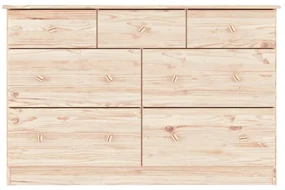 Cassettiera alta 112x35x73 cm in legno massello di pino