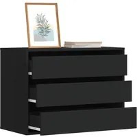 Cassettiera Angolare Nera 80x41x58 cm in Legno Multistrato 852853