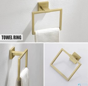 Set di accessori da bagno a parete EYN BA1214 in acciaio inox oro spazzolato